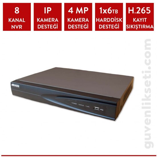 Hikvision DS-7608NI-K1(B) 8 Kanal NVR Kayıt Cihazı